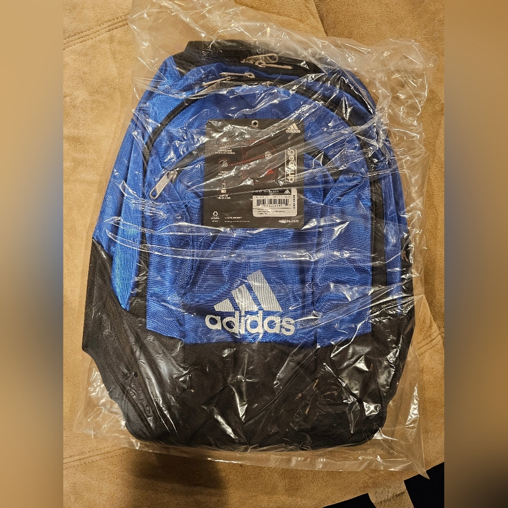 NWT Adidas Utility XL Blue and Black Sports Backpack - Picture 3 of 7